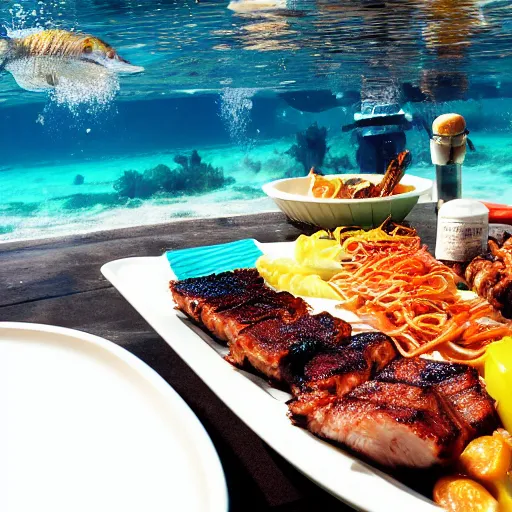 Prompt: under water bbq