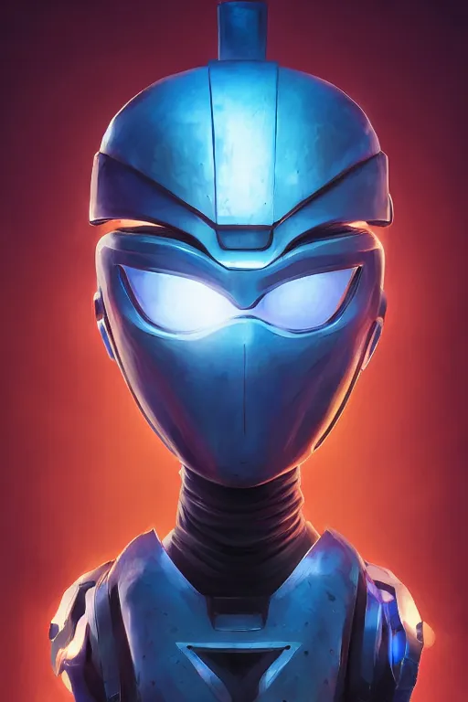 Image similar to epic mask helmet robot ninja portrait stylized as fornite style game design fanart by concept artist gervasio canda, behance hd by jesper ejsing, by rhads, makoto shinkai and lois van baarle, ilya kuvshinov, rossdraws global illumination radiating a glowing aura global illumination ray tracing hdr render in unreal engine 5