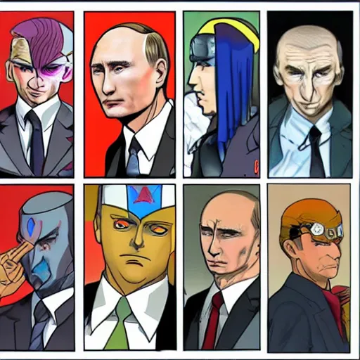 Image similar to Putin as JoJo character