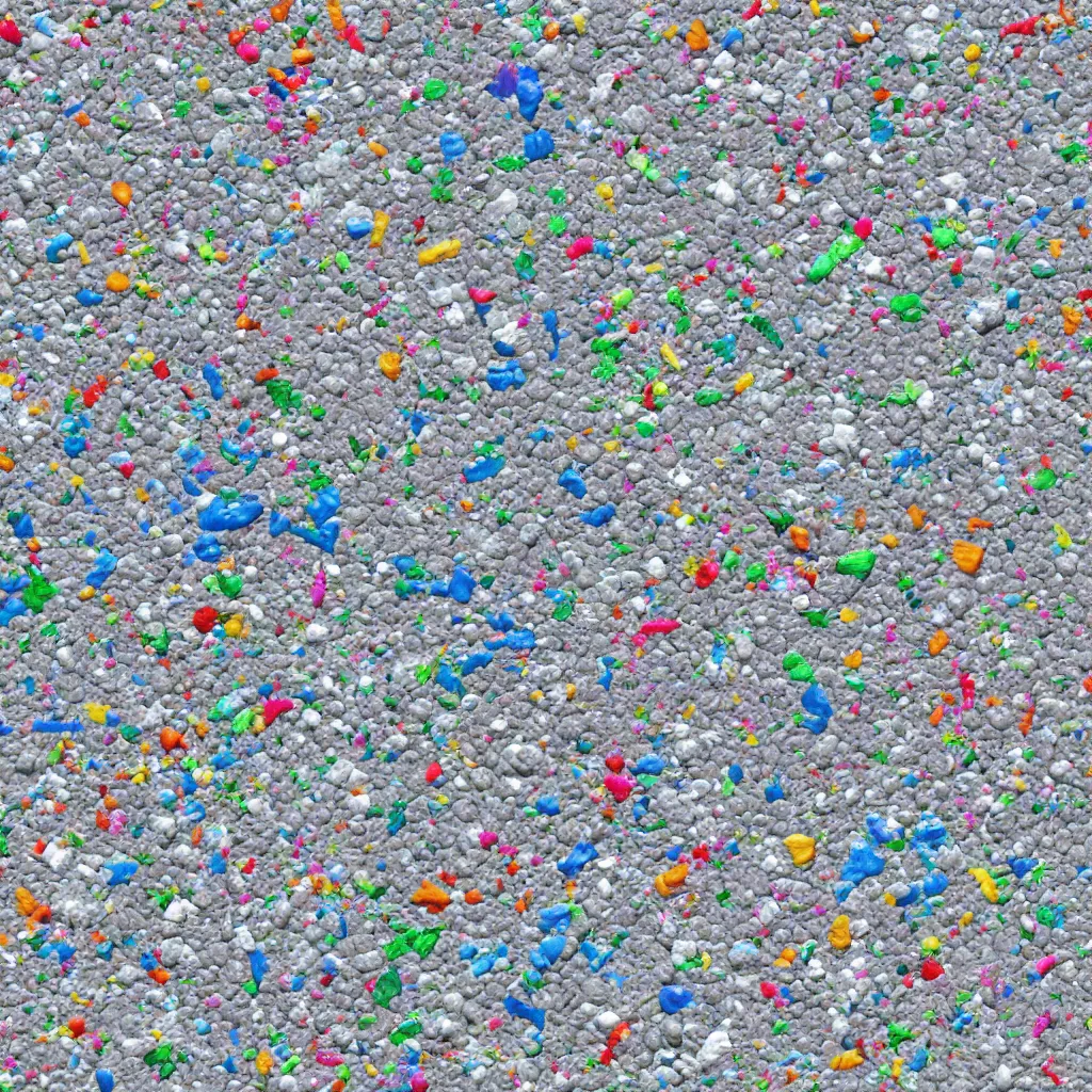 Image similar to a texture of white and small colorful recycled plastic texture, sustainable materials, texture for 3 d, pet, hdpe, ldpe, pp, ps, pvc, pbr, pbr texture, cg, 3 d, rendering, unreal engine, cryengine