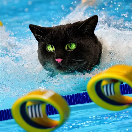 Image similar to photo of cat swimming in the 2 0 1 5 world swimming championship