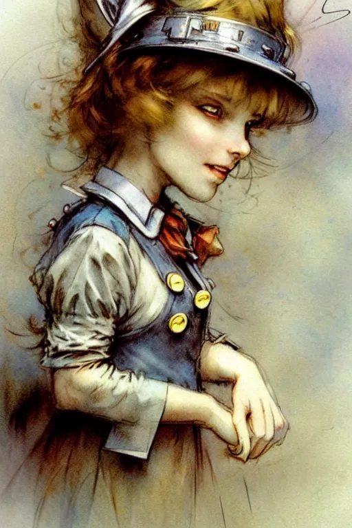 Image similar to ( ( ( ( ( 2 0 5 0 s retro future alice in wonderland childrens book page. muted colors. ) ) ) ) ) by jean - baptiste monge!!!!!!!!!!!!!!!!!!!!!!!!!!!!!!