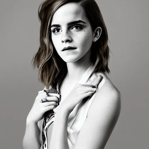 Prompt: Emma Watson modeling for Gucci, (EOS 5DS R, ISO100, f/8, 1/125, 84mm, postprocessed, crisp face, pores, facial features)