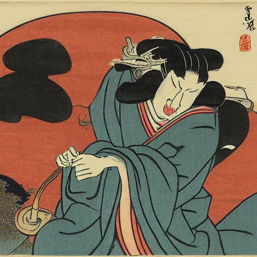Image similar to yokai by Hokusai