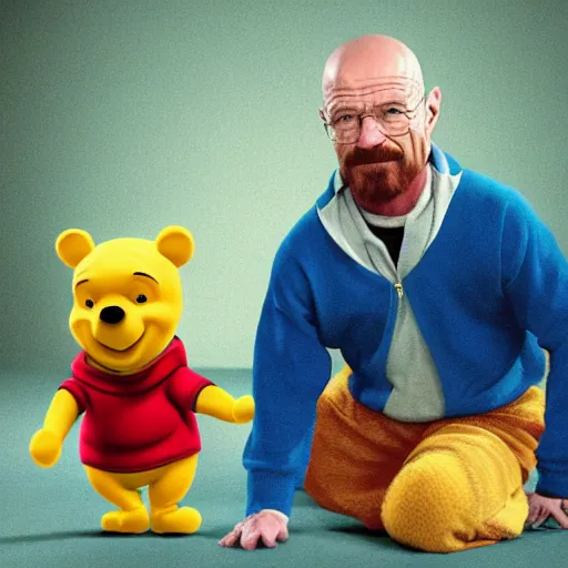 Image similar to Walter white as Winnie the Pooh, photo