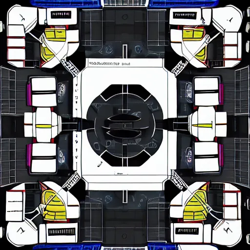 Image similar to top down view, floor layout of a space station for a sci-fi tabletop roleplaying game