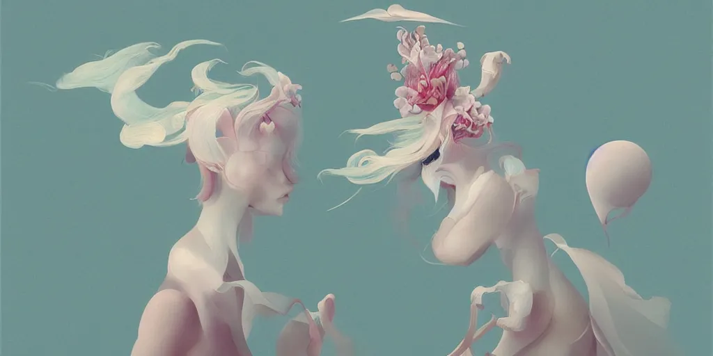 Image similar to breathtaking delicate painting creatures, by hsiao - ron cheng, bizarre compositions, many exquisite detail, pastel colors, 8 k