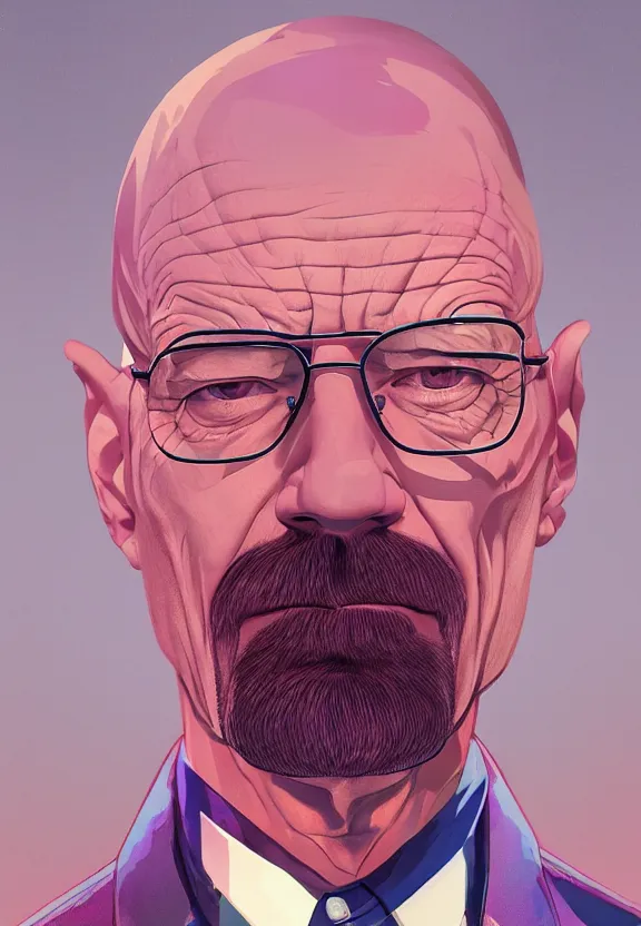 Prompt: Incredible Walter White portrait, artstation winner by Victo Ngai, Kilian Eng and by Jake Parker, swirly vibrant color lines, winning-award masterpiece, fantastically gaudy, aesthetic octane render, 8K HD Resolution