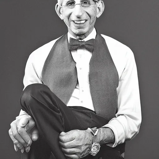 Image similar to a photo of Anthony Fauci looking like dopey from Snow White and the seven dwarves