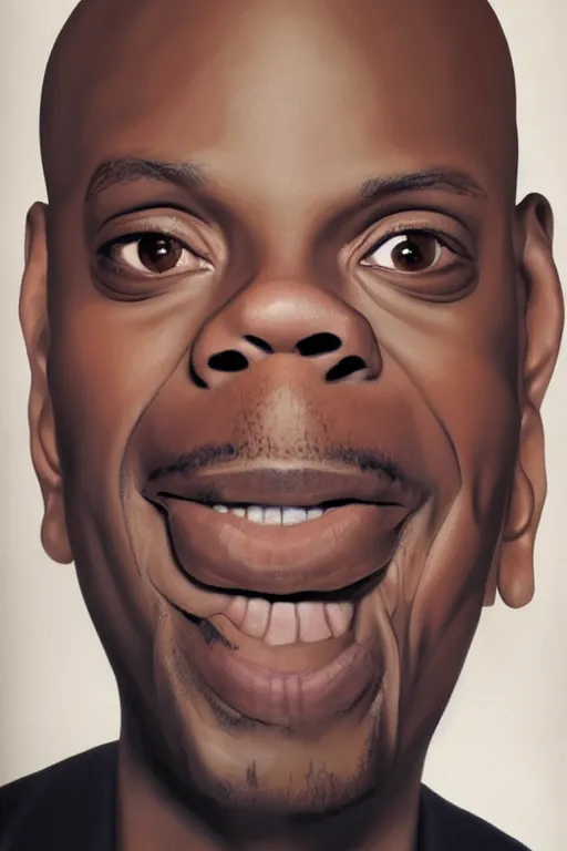 Image similar to ultra realistic Dave Chappelle face portrait in the style of grant wood