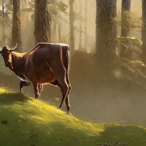 Image similar to closeup of a cow shit in the middle of the path, excrement, pinewoods, avila mountains. by craig mullins, steve purcell, ralph mcquarrie. trending on artstation. fashion, centered image