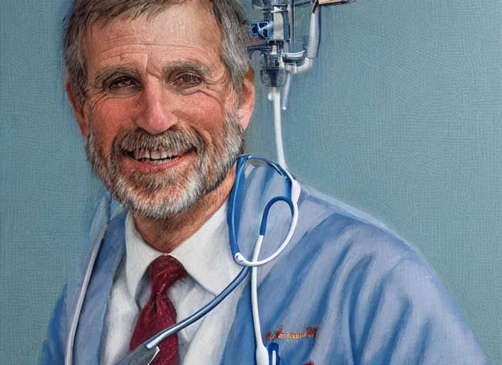 Prompt: a highly detailed pixel portrait of a dentist, james gurney, james jean