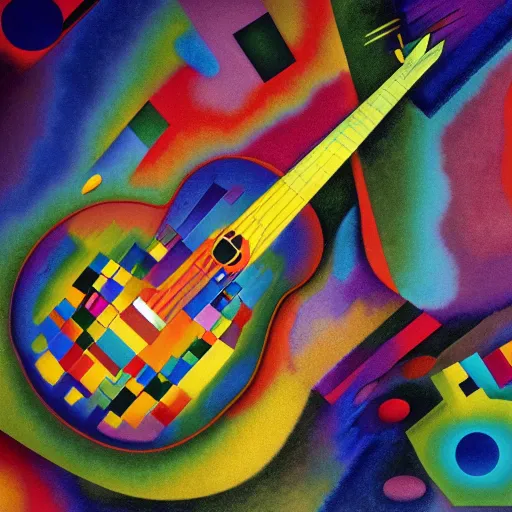 Image similar to a music score, 8 k, ultra _ realistic, art by kandinsky and dmitri cherniak