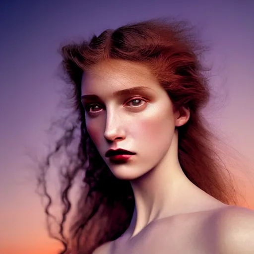 Image similar to photographic portrait of a stunningly beautiful spanish renaissance female in soft dreamy light at sunset, dark lipstick, contemporary fashion shoot, by edward robert hughes, annie leibovitz and steve mccurry, david lazar, jimmy nelsson, breathtaking, 8 k resolution, extremely detailed, beautiful, establishing shot, artistic, hyperrealistic, beautiful face, octane render