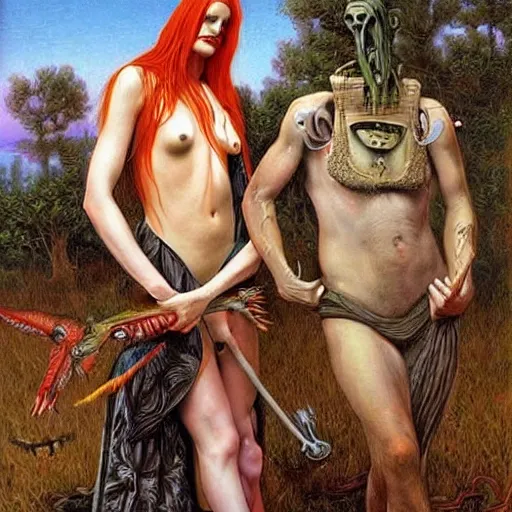 Image similar to an amazing masterpiece of art by gerald brom, trash humpers