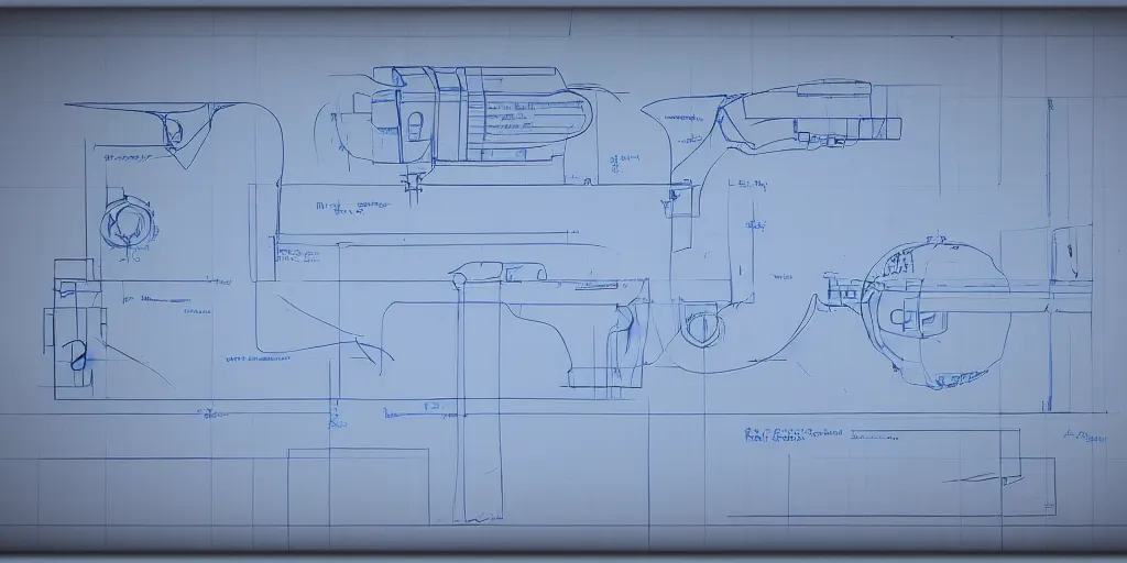 Image similar to portal gun blueprint,