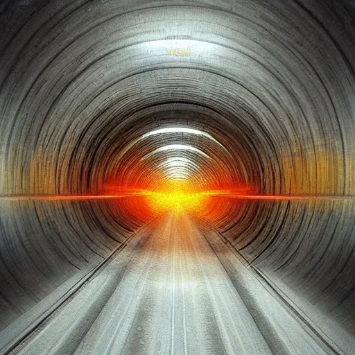 Image similar to “a tunnel of fire realism panting”