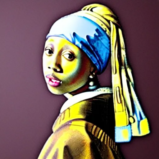 Prompt: tyler the creator as girl with a pearl earring