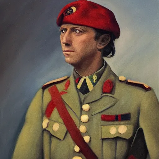 Image similar to “Oil painting of Paco de Lucia as a World War 1 general, 4k”