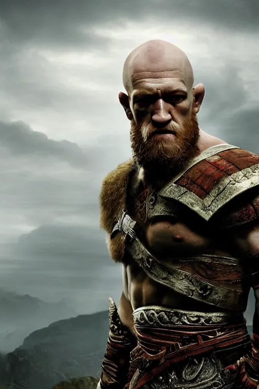 Prompt: connor mcgregor as balder from god of war, 8 k, hdr, great light, gustave courbet, annie leibowitz