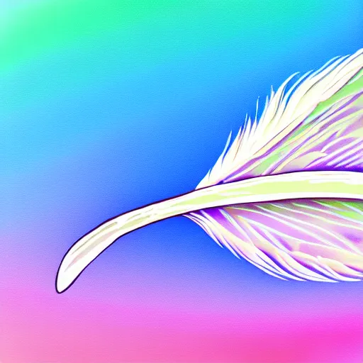 Image similar to a feather with painting on it with a pastel aesthetic, studio ghibli, character design, fantasy, 8 k resolution