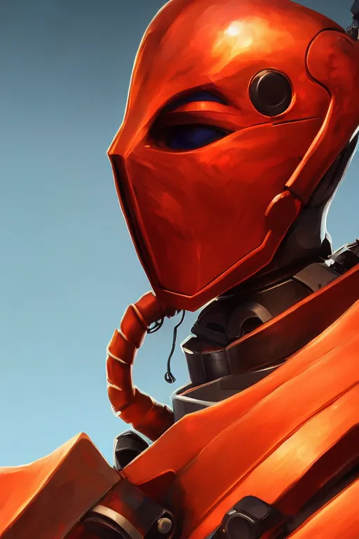 Image similar to epic mask helmet robot ninja portrait stylized as fornite style game design fanart by concept artist gervasio canda, behance hd by jesper ejsing, by rhads, makoto shinkai and lois van baarle, ilya kuvshinov, rossdraws global illumination radiating a glowing aura global illumination ray tracing hdr render in unreal engine 5