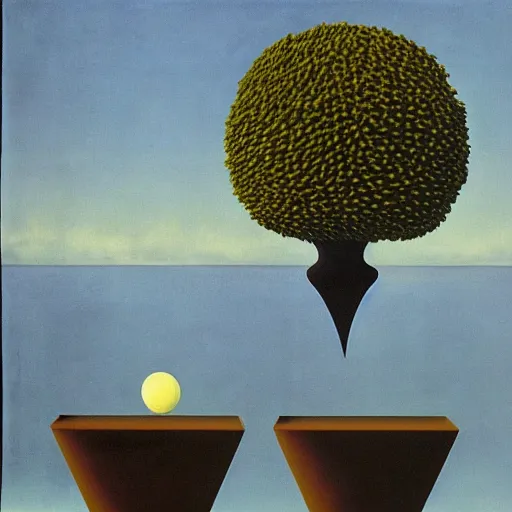 Image similar to liminal space, surrealist art by René Magritte