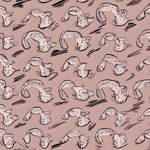 Image similar to abstract pattern, art print, lithography, pink, beige, white, pigs