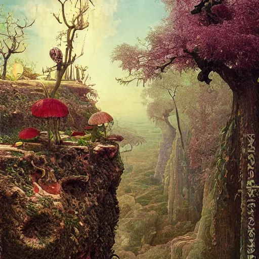 Prompt: paint surrealist 👁🍜🍄, ferdinand knab, high definition and detailed 4 k