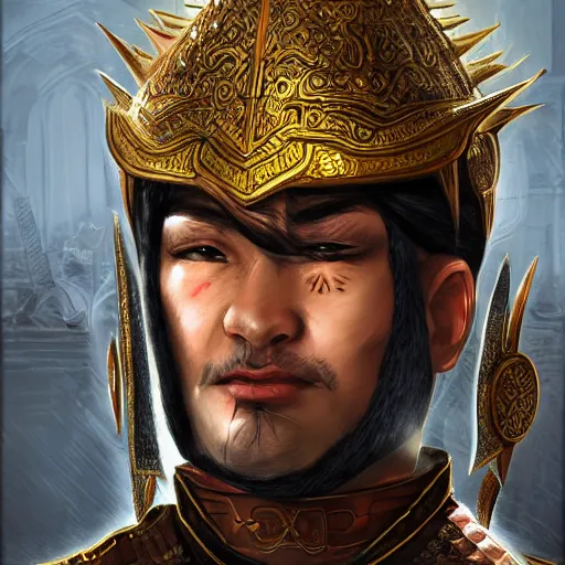 Image similar to Central Asian Warrior, fantasy, portrait, highly detailed, digital painting, trending on artstation, concept art, sharp focus, illustration