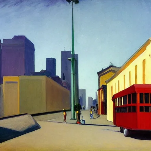 Image similar to sao paulo painted by edward hopper