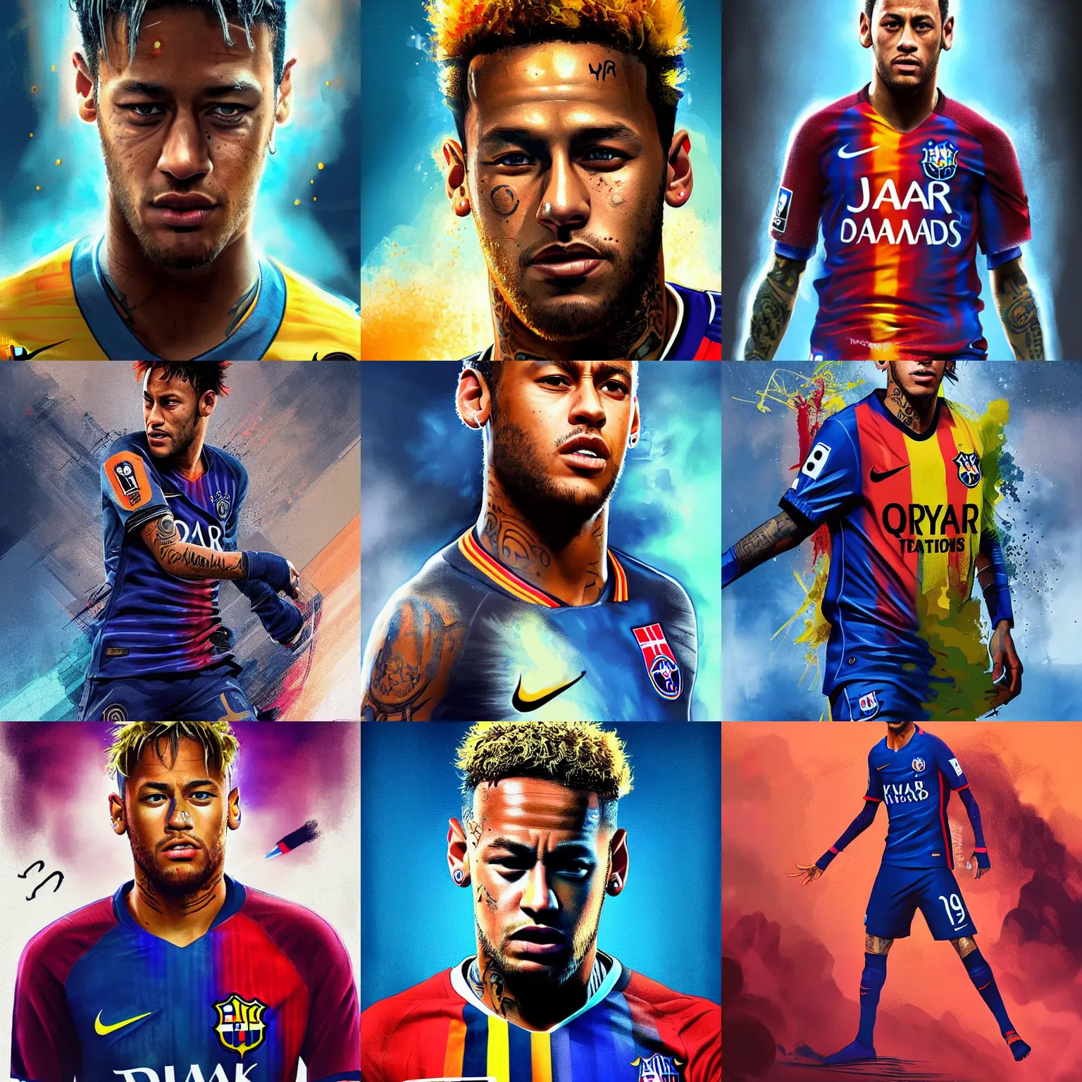 Prompt: Neymar jr as an Apex Legends character digital illustration portrait design by, Mark Brooks and Brad Kunkle detailed, gorgeous lighting, wide angle action dynamic portrait