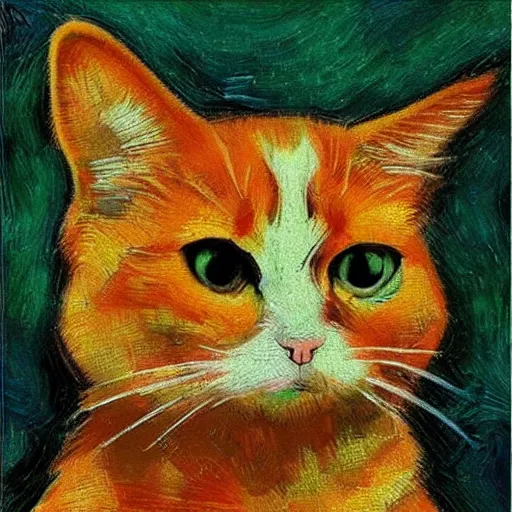 Prompt: calico cat in the style of van Gogh