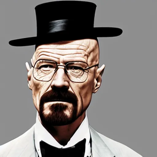 Image similar to Walter white with a top hat