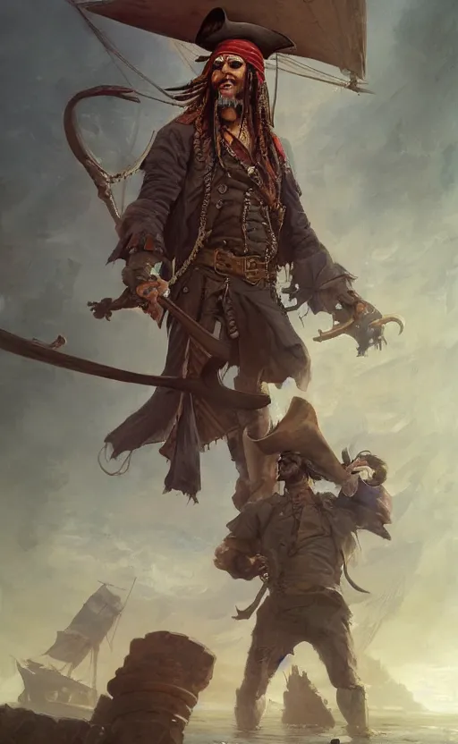 Image similar to full body of pirate getting drunk, symmetrical face features, front game card, drark, marvel comics, dark, intricate, highly detailed, smooth, artstation, digital illustration by ruan jia and mandy jurgens and artgerm and wayne barlowe and greg rutkowski and zdislav beksinski