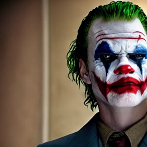 Image similar to film still of River Phoenix as joker in the new Joker movie