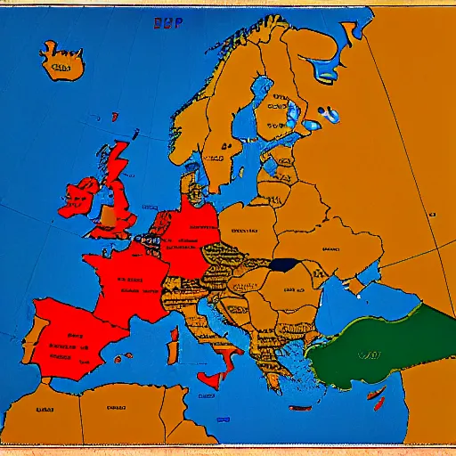 Image similar to map of europe with USSR highlighted, 1945