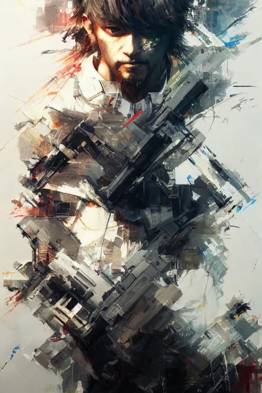 Image similar to gojo satoru, painting, collaborative artwork of greg ruthowski, yoji shinkawa, ruan jia, exquisitely high quality and detailed