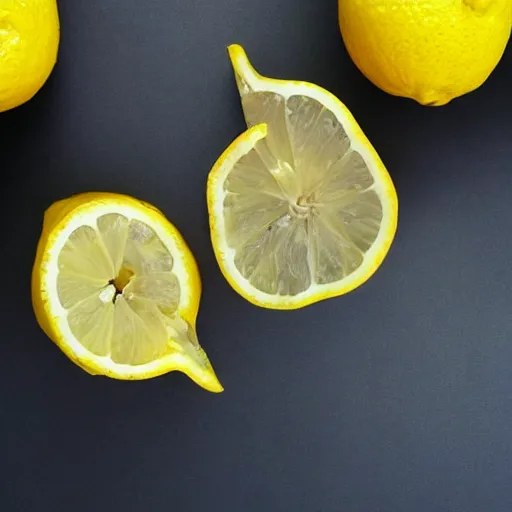 Prompt: lemons shaped like a grenade