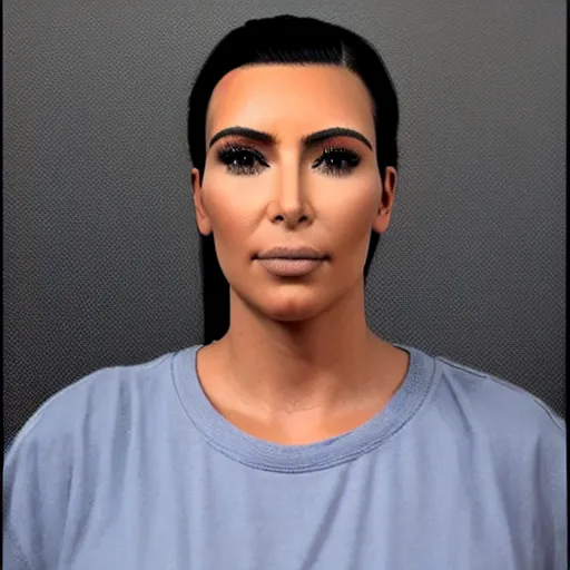 Image similar to sad kim kardashian mugshot, 8 k