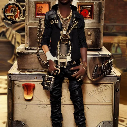 Image similar to playboi carti steampunk style 4 k detailed super realistic