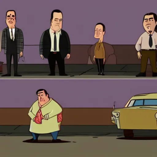 Image similar to a scene from the Sopranos in the animation style of Pixar