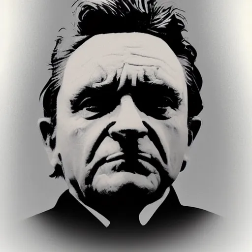 Prompt: johnny cash face in the night sky, ominous, spooky, cinematic, hyperrealistic