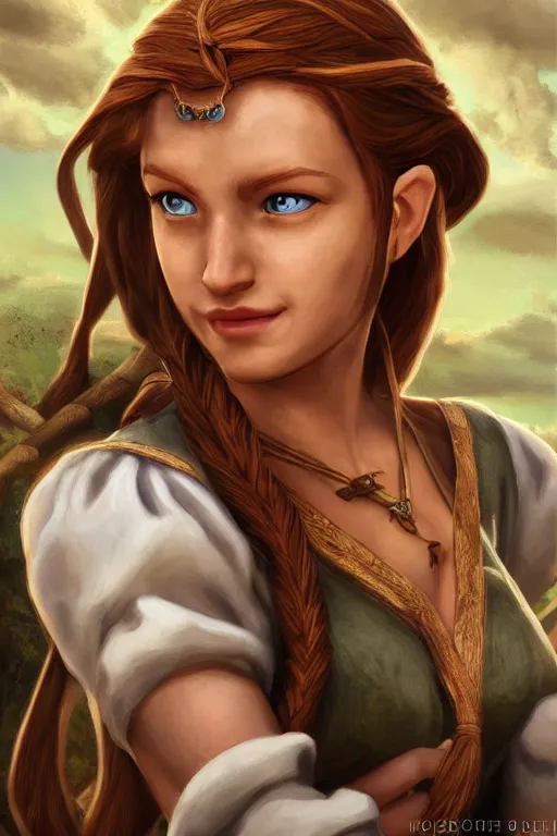 Prompt: Malon from Zelda oil on canvas, intricate, portrait, 8k highly professionally detailed, HDR, CGsociety