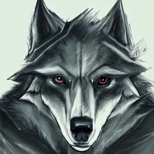 Image similar to an anthropomorphic wolf in a black doublet looking out over the hills, artstation hq, stylized, sharp focus, concept art, furaffinity fursona, furry, anthropomorphic, digital art by ayami kojima