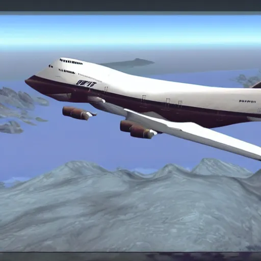 Prompt: Boeing 747 in skyrim