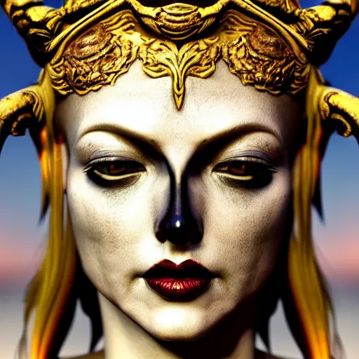 Image similar to perfectly - centered close - up portrait - photograph of goddess of death, cgi, anisotropic filtering, high definition textures, 4 kuhdtv, 8 k resolution, 1 6 k, 3 2 k, meticulous details, maximalist, shaders, rtx on.