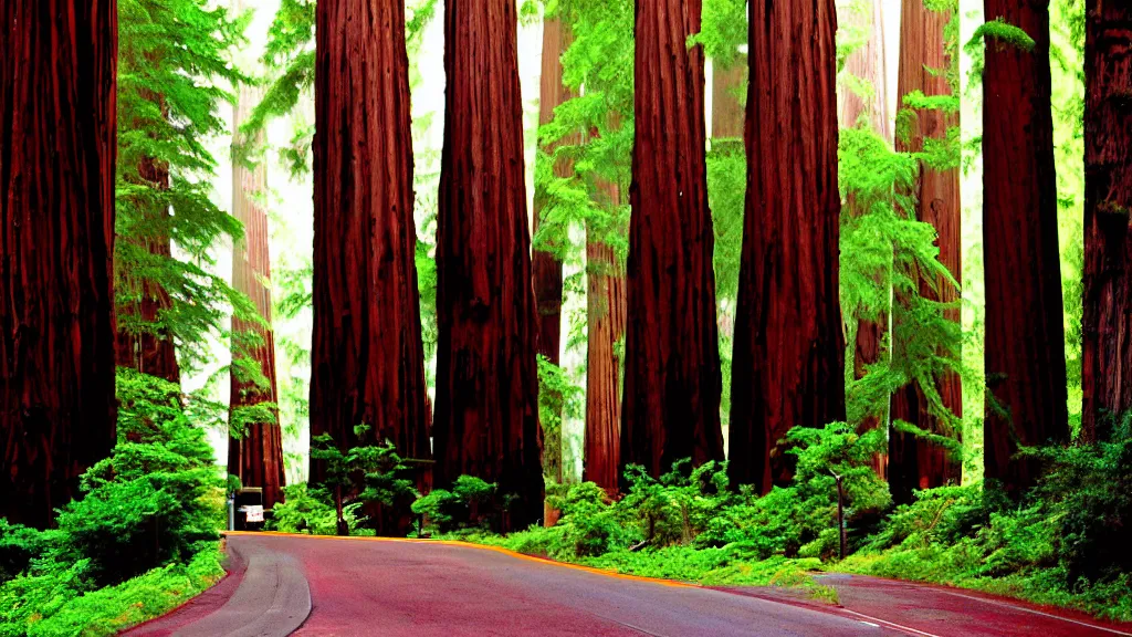 Prompt: San Francisco intertwined with Redwoods; by Klaus Bürgle and Imperial Boy;