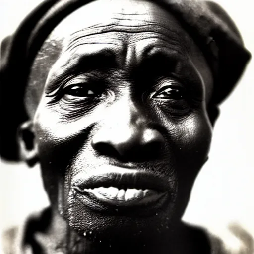 Image similar to old senegalese man, kubrick gaze, julia margaret cameron,