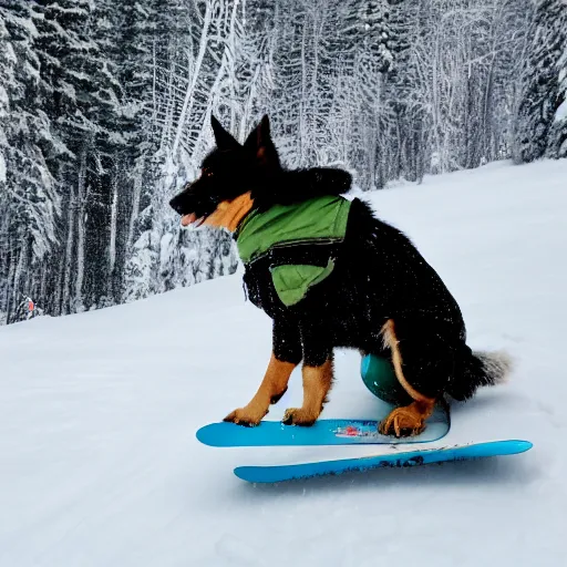 Image similar to photo of dog snowboarding, kodak ultramax 400, 35mm, full-HD